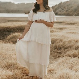 Tiered Pleated Baltic Born Maxi Dress